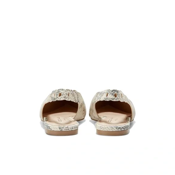 Cole Haan Women Ivory Beige Leather Merrit Skimmer Slingback Flats Sandals GUC - Picture 4 of 9